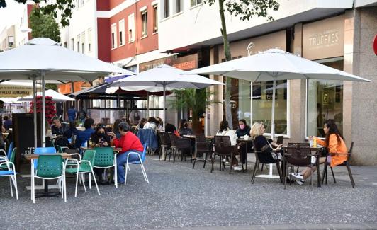 Zona de terrazas en la capital. 