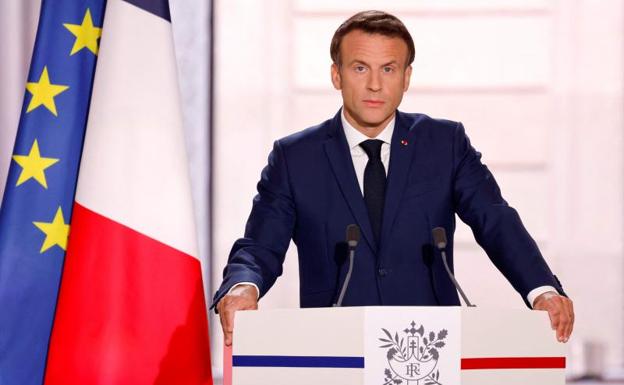 El presidente de Francia, Emmanuel Macron, en la toma de posesión. 