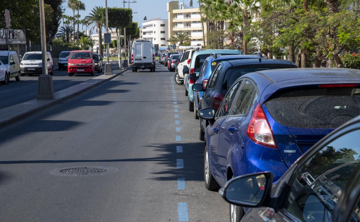 Las zonas azules siguen pintadas, pero llevan inoperativas dos años. 