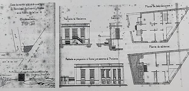 Plano de la casa de recreo que el doctor Apolinario edifició en 1901 junto a Padre Cueto y que fue derribada en los años 60. 