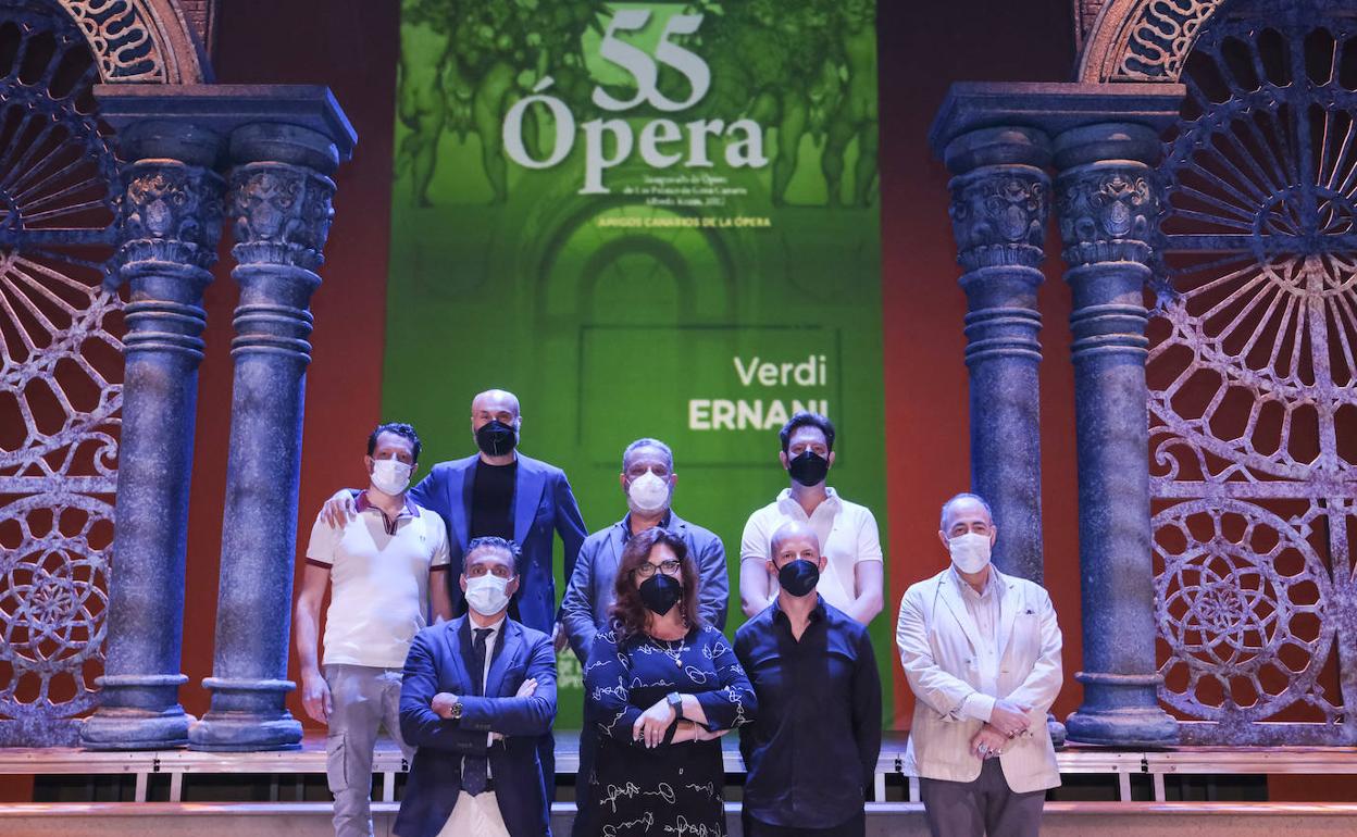 Un momento de la presentación de 'Ernani', este jueves en el Teatro Pérez Galdós. 