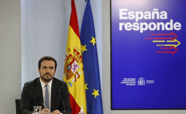 Alberto Garzón, durante la rueda de prensa posterior al Consejo de Ministros. 