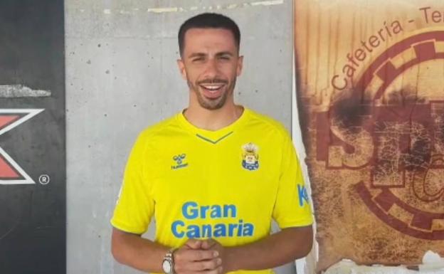 Hernán Santana, exjugador de la UD, ya en el estadio.