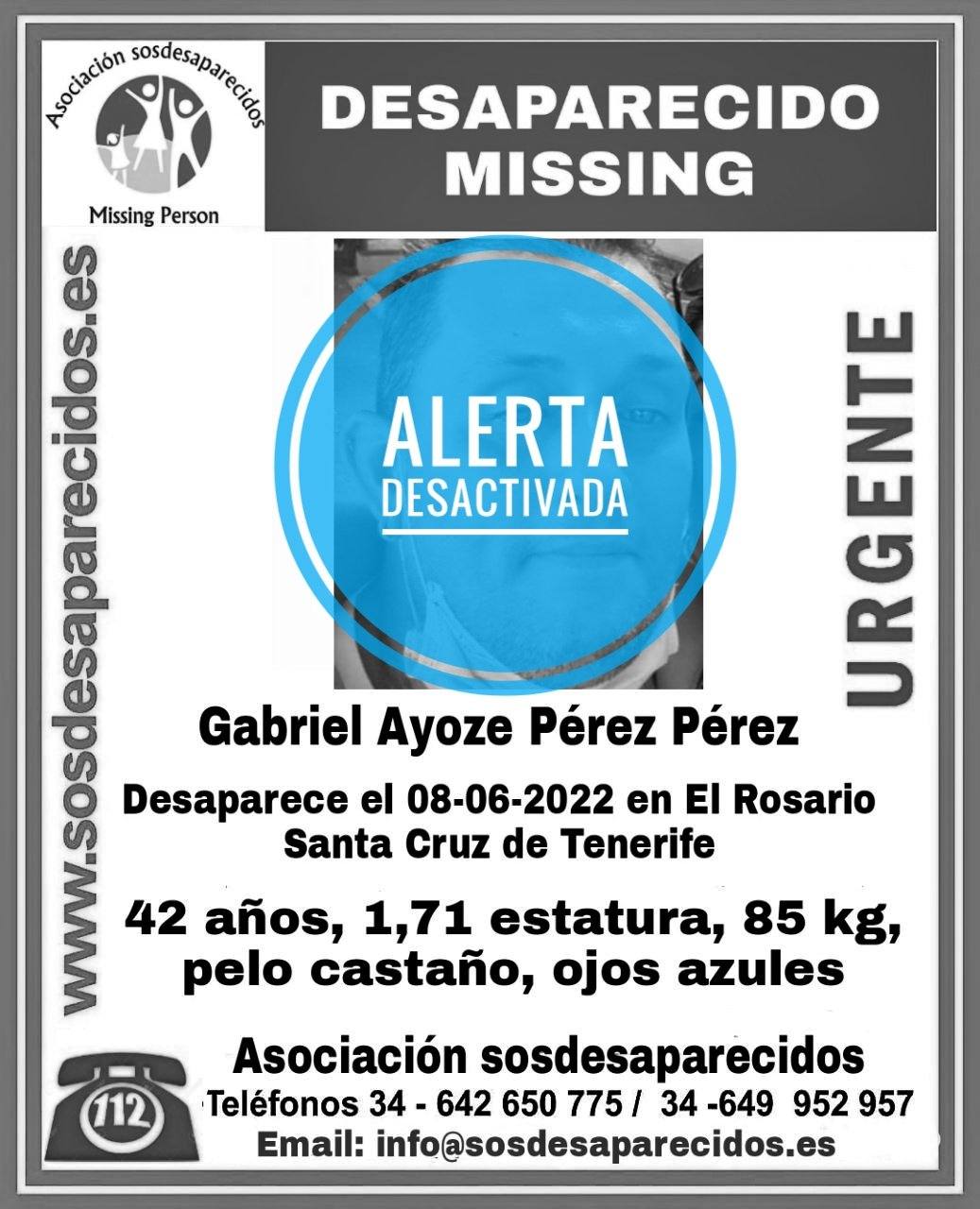 Buscan a Gabriel Ayoze Pérez Pérez desaparecido en El Rosario