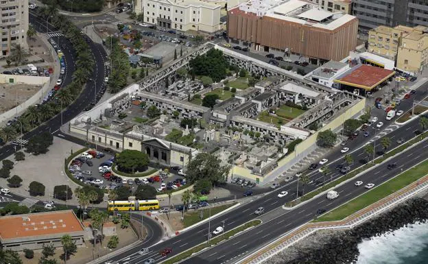 Vista aérea del cementerio de Las Palmas. 