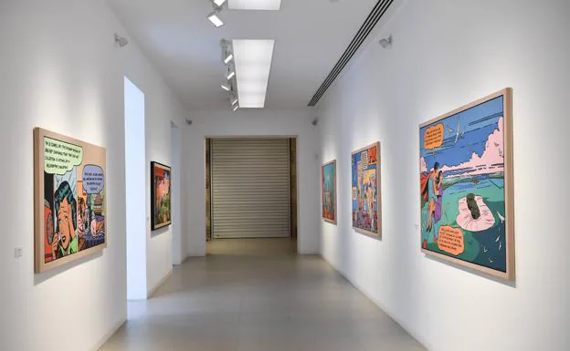 Varias piezas de la exposición 'Sueños ilustrados'. 