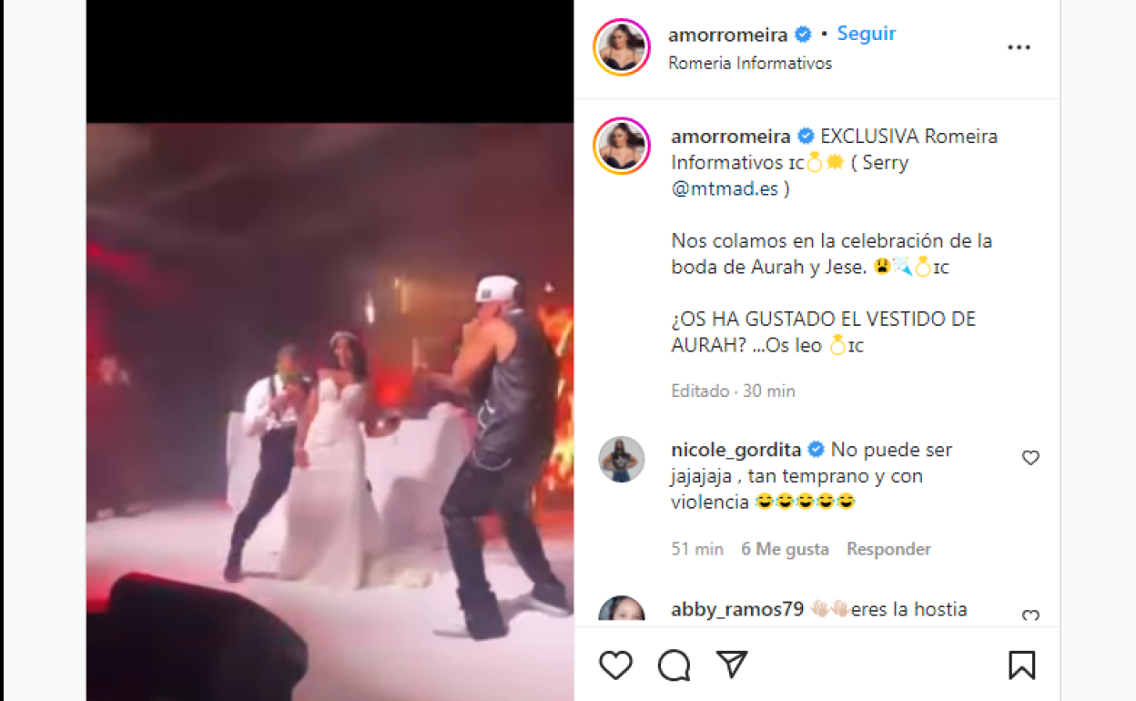 Amor Romeira revela imágenes de la boda de Aurah y Jesé