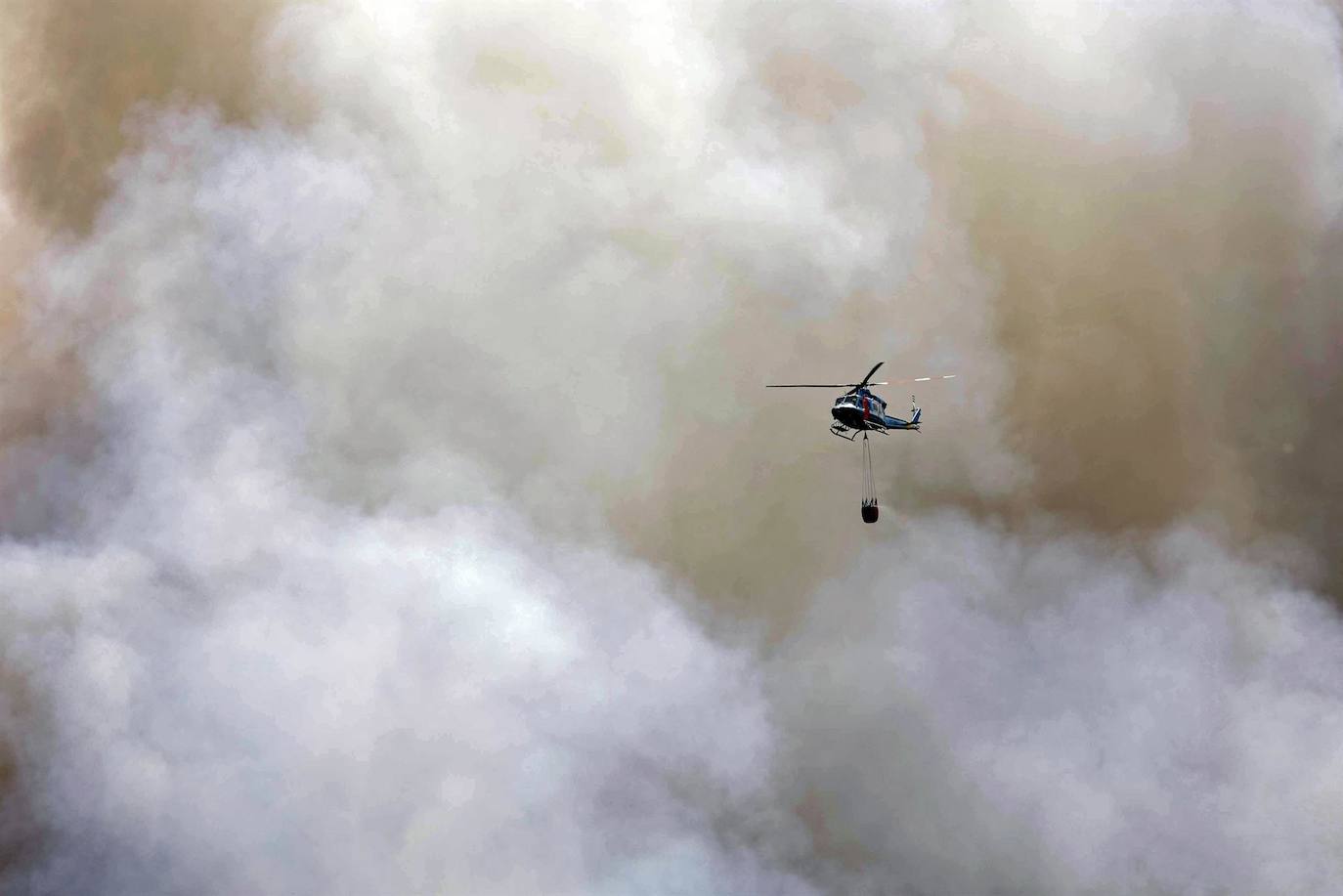Fotos: Incendio forestal que se ha declarado en la zona de Los Campeches en Los Realejos