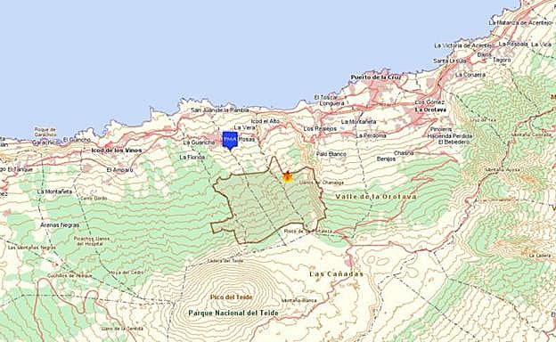 Imagen de la zona afectada en estos momentos por las llamas. 
