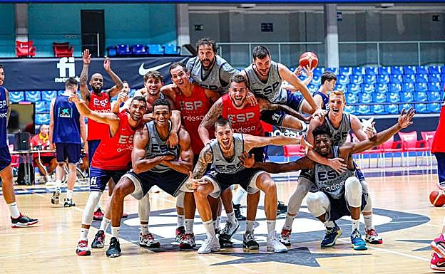 Imagen de un entrenamiento de España. 