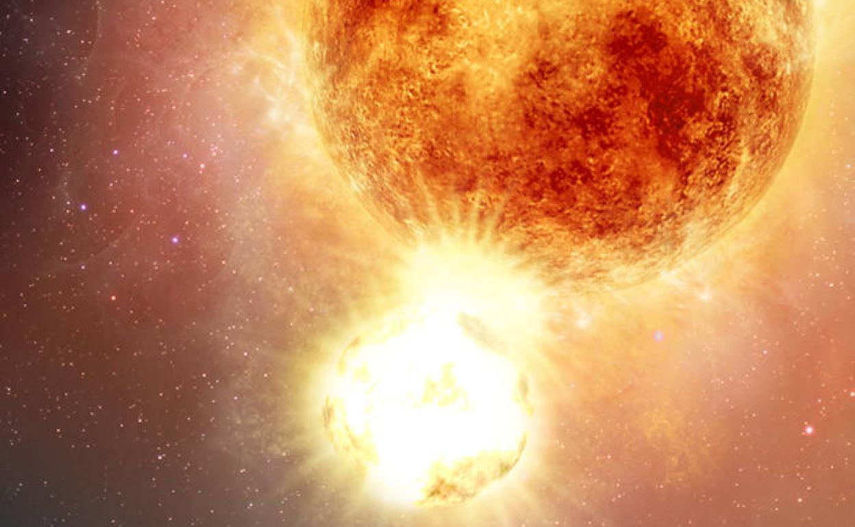 Recreación de la explosión registrada por la supergigante roja Betelgeuse.