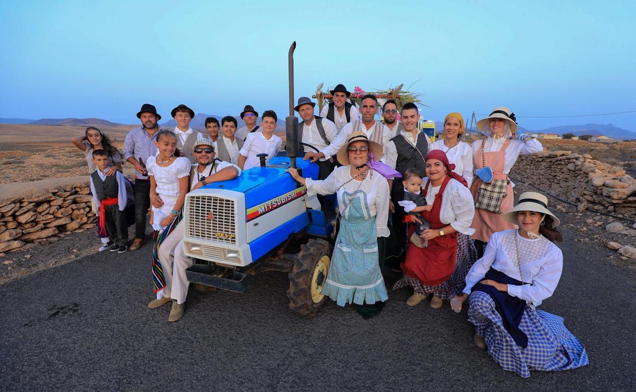 Uno de los grupos participantes en la romería de San Marcos, en Tiscamanita, en el municipio de Tuineje. 