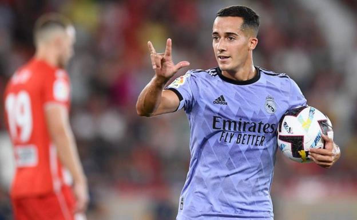 Lucas Vázquez celebrando el primer gol del Real Madrid esta temporada. 