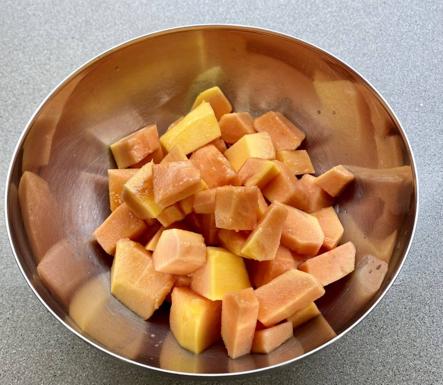 Imagen principal - Crema de papaya con frutos rojos