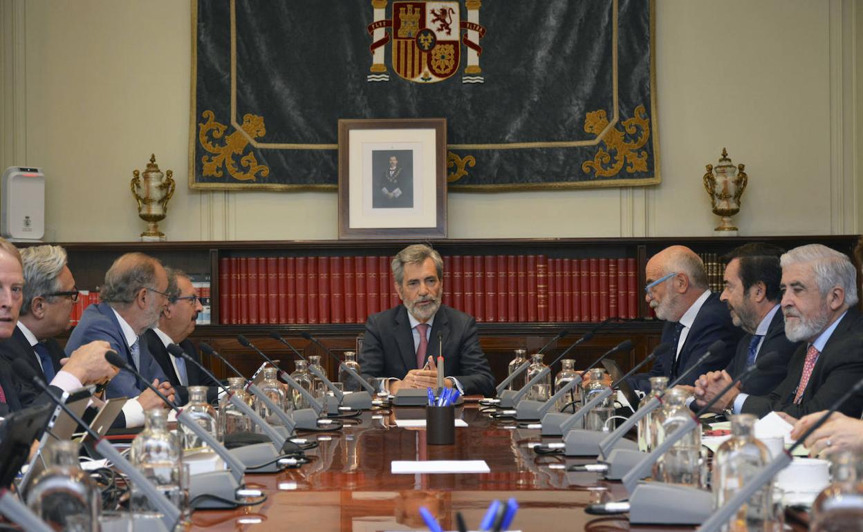 Carlos Lesmes ha presidido el pleno extraordinario celebrado este jueves por el CGPJ.