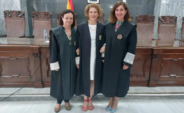 Las secretarias coordinadoras Agustina Ortega, María Estrella Pérez de la Riva y Marta Medina. 