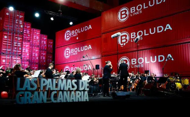 Imágen del concierto celebrado en la terminal de contenedores de Boluda en el Muelle de La Luz. 