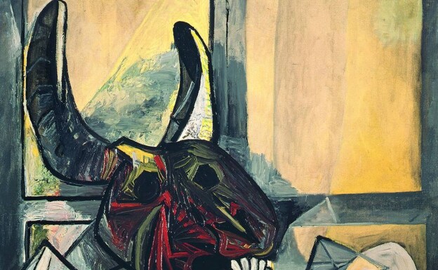 'Nature morte au crâne de boeuf', 1942. Pablo Picasso. 