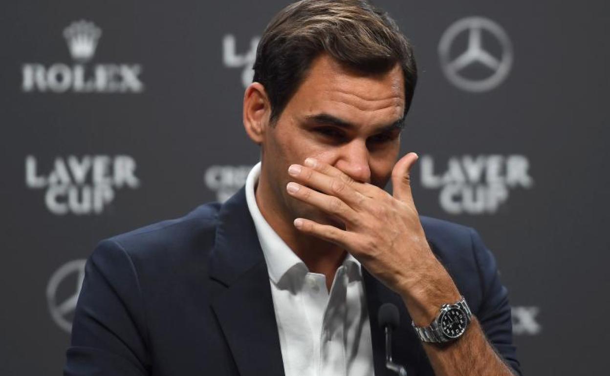 Roger Federer, durante la rueda de prensa. 