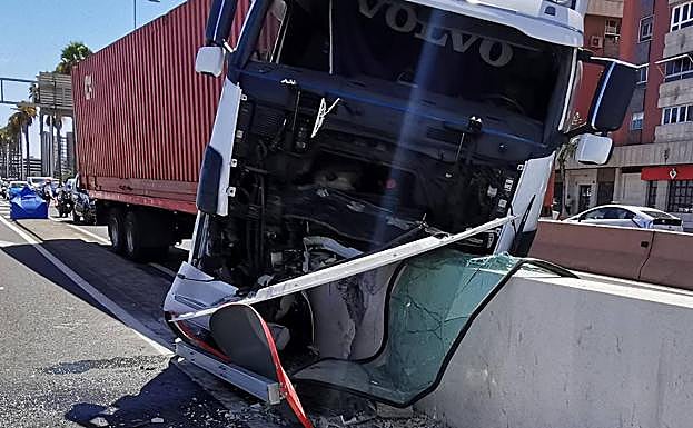 Estado en el que quedó el camión. 