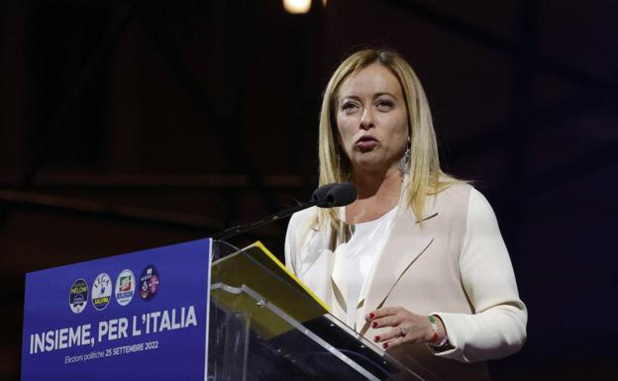 Giorgia Meloni, ganadora de las elecciones en Italia. 
