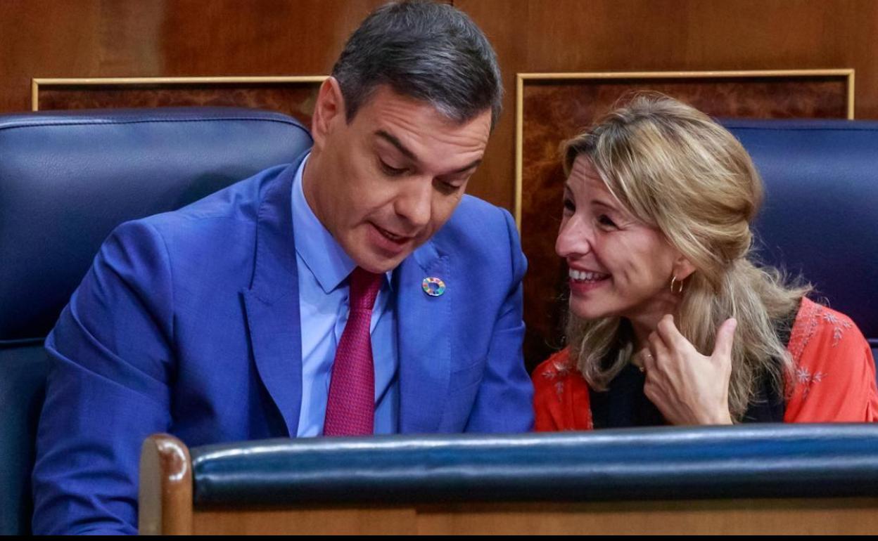 Pedro Sánchez y Yolanda Díaz. 