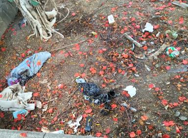 Imagen secundaria 1 - Los vecinos se quejan de la basura que generan quienes pernoctan en la zona. 