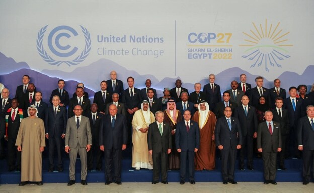 Foto de los mandatarios que acudieron a la primera jornada de negociaciones de la COP27. 