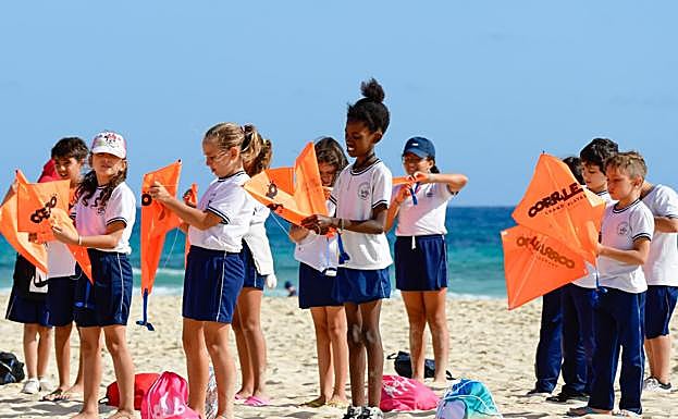 Alumnos de uno de los colegios del municipio. 