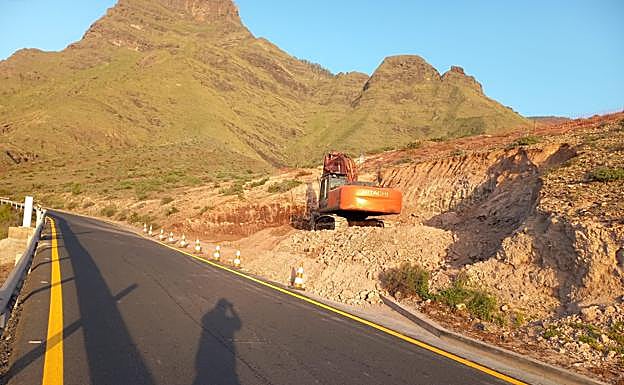 Comienzan los trabajos en el Lomo de la Aulaga para conectar los túneles de Faneque con la GC-200