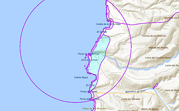 El Lugar de Interés Geológico IC2019 mide unas 63 hectáreas e incluye las Cuevas de Ajuy y el arco de El Jurado. 