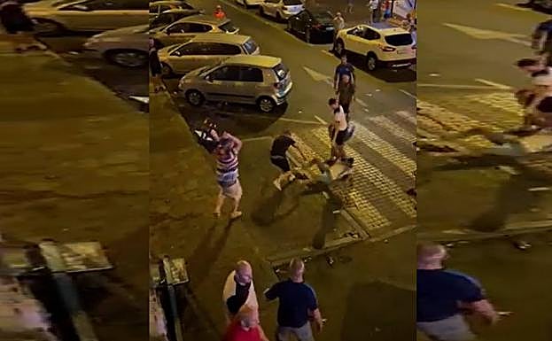 Imagen de la multitudinaria pelea. 