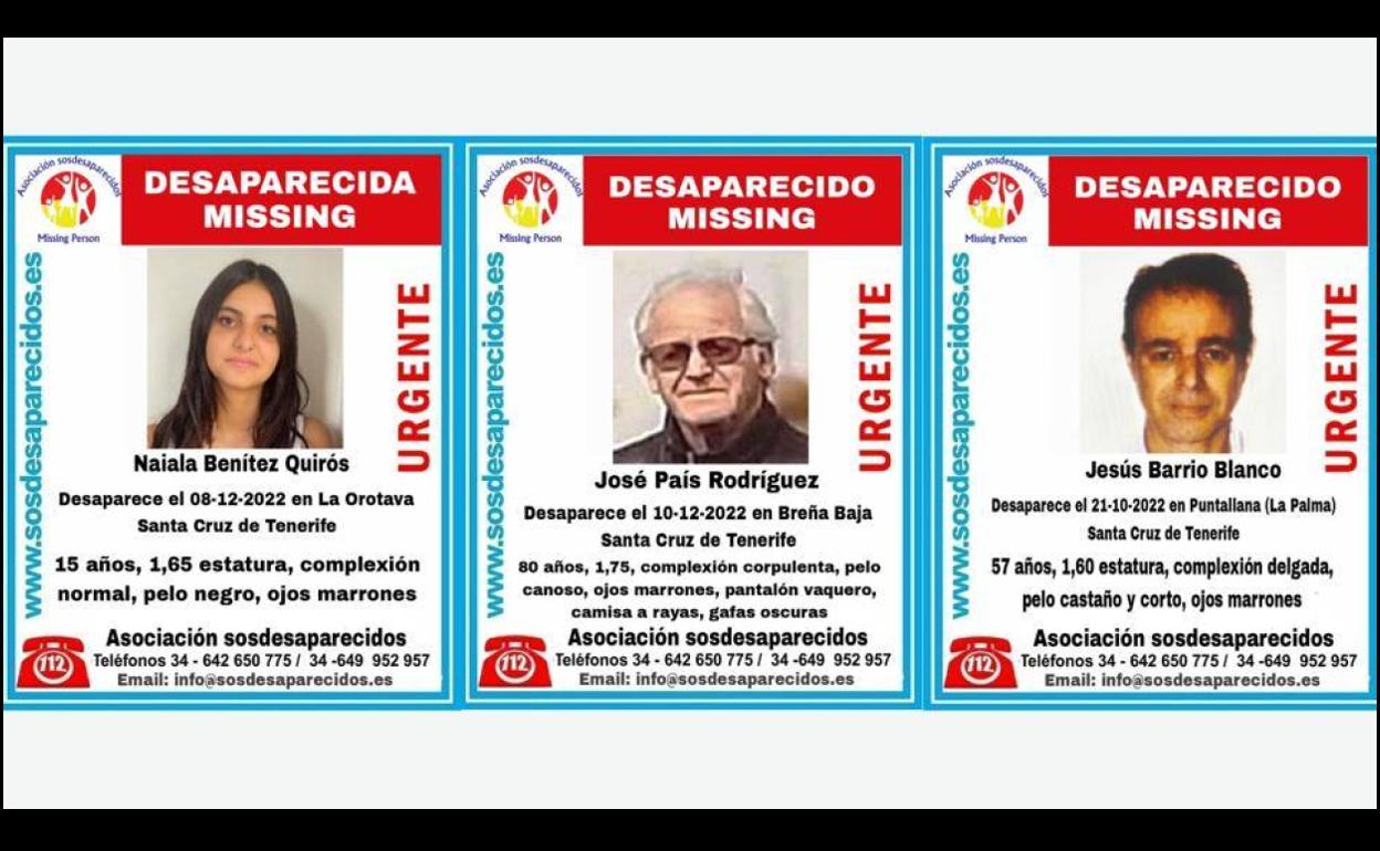 Desaparecen dos hombres en La Palma y una menor en Tenerife