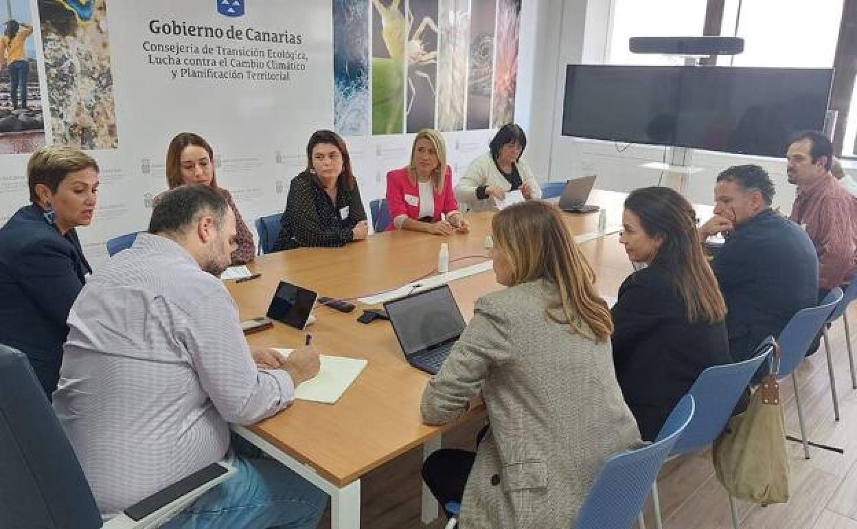 Un momento de la reunión de este viernes en la Consejería de Transición Ecológica. 