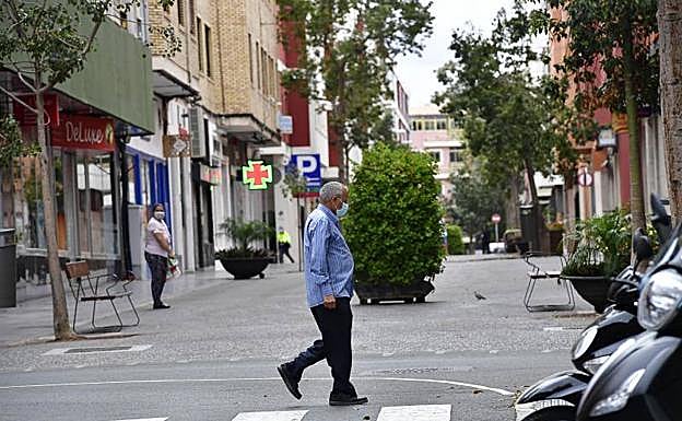 Una calle de la capital casi vacía durante el confinamiento por la covid en 2020. 