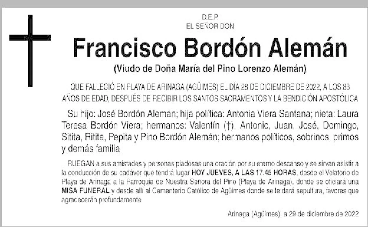 Francisco Bordón Alemán | Canarias7