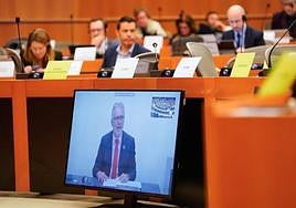 El presidente de Canarias, Ángel Víctor Torres, en su intervención en la Comisión de Desarrollo Regional del Parlamento Europeo.