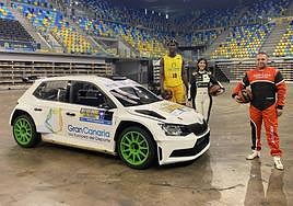 Diop, Emma Falcón y Armide Martín, durante el rodaje del spot promocional.