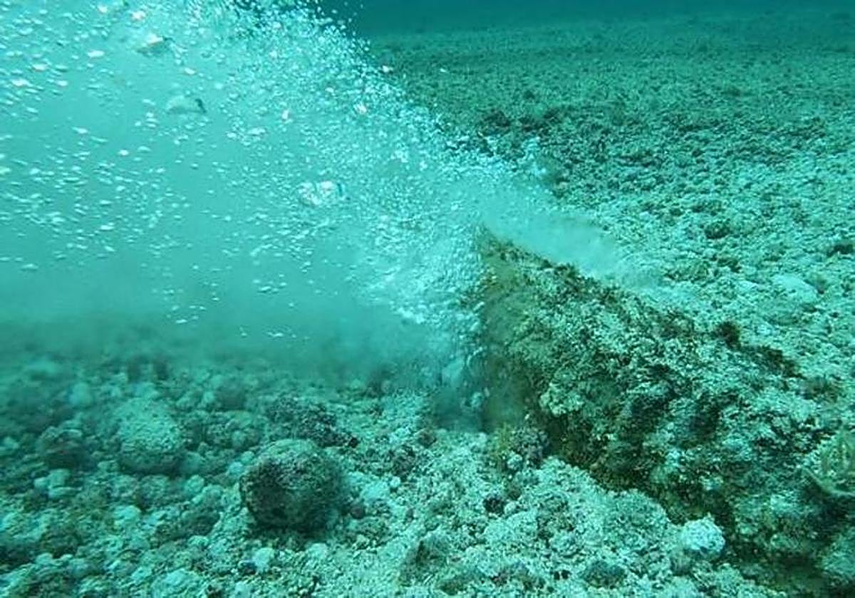 Tubería rota, en un percance dado en febrero.