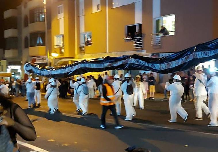 Imagen del disfraz en forma de protesta por parte de los vecinos de Carrizal.