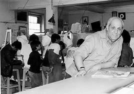 Felo Monzón, en la Escuela Luján Pérez.