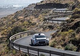 Yeray Lemes, durante el sinuoso recorrido del Rally Villa de Teguise.