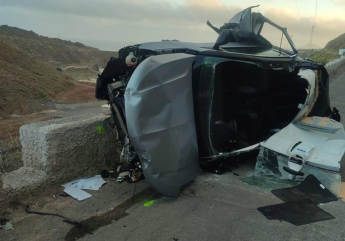 Imagen del coche siniestrado.