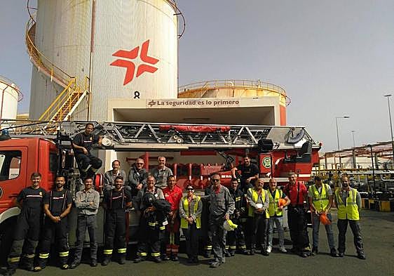 Simulacro en las instalaciones de Petrocan.