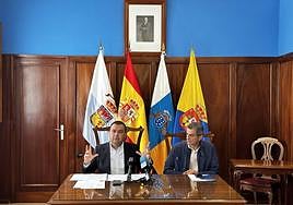 El alcalde de Guía, Pedro Rodríguez, ofreció este lunes una rueda de prensa para informar del caso.