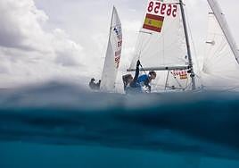 Las hermanas Laiseca, en acción este domingo.