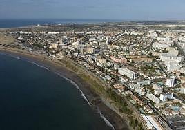 Vista aérea de Playa del Inglés.
