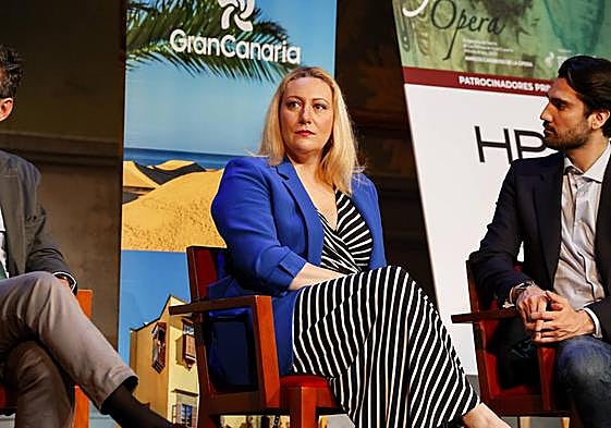 La soprano madrileña Saioa Hernández, en febrero, durante la presentación de 'Fedora'.