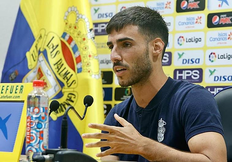 Fabio González, durante la rueda de prensa en Barranco Seco.