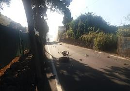 Imagen de la carretera tras el accidente.